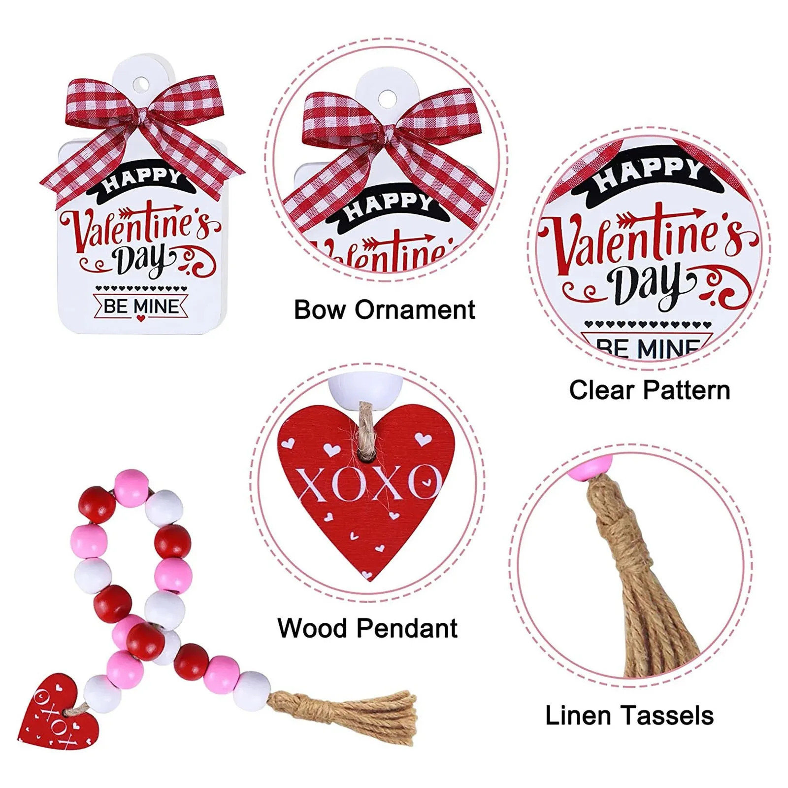 

Wooden Ornament Valentine's Day Decoration Red Decorative Door Window Truck Plaque For Tray Wedding Anniversary Party Supplies