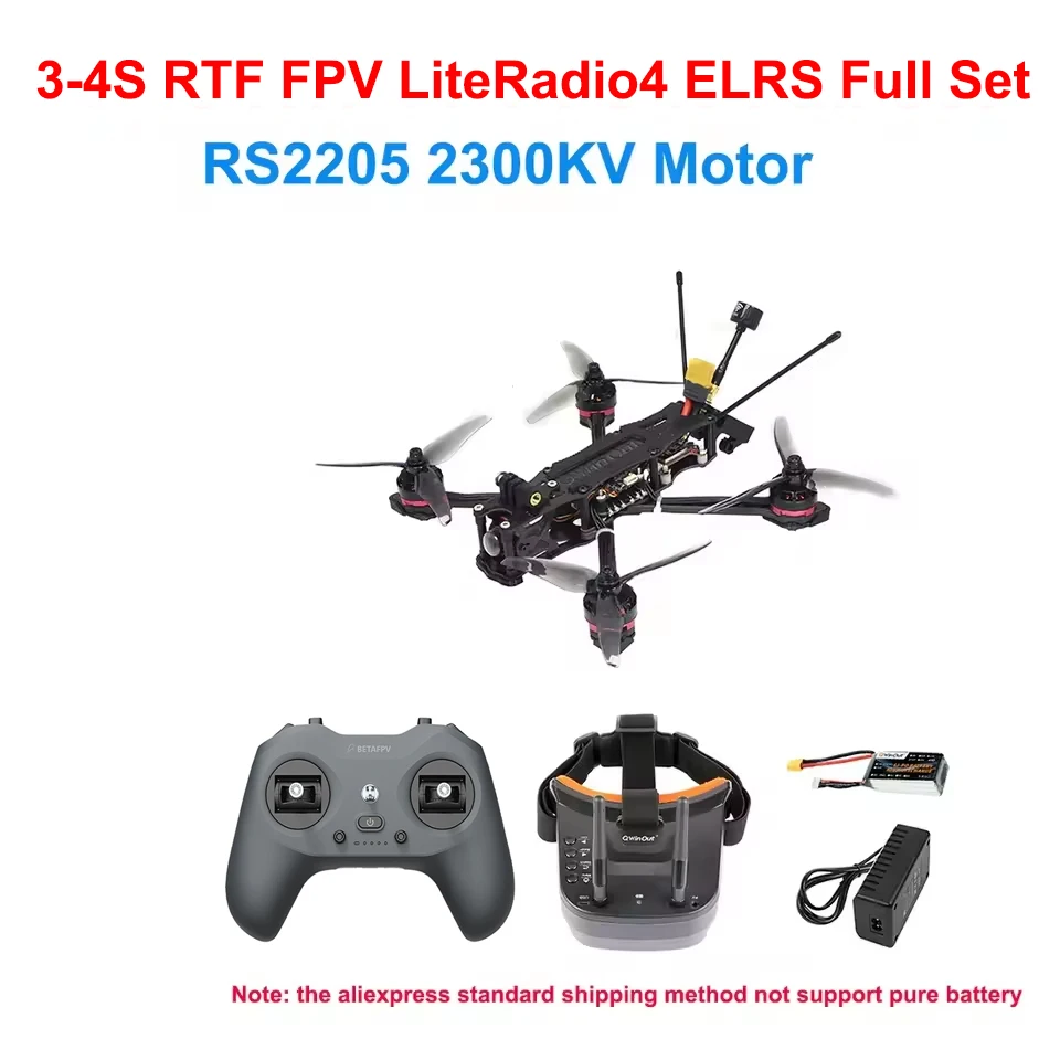 RTF XY-5 220mm FPV Racing Drone 3-4S con RS2205 2300KV Motore F4 V2 Controllo di volo Micro telecamera 51466 Elica Quadcopter - immagine 5