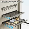 Foldable Clothes Hanger Wall Mounted Traceless Socks Underwear Drying Rack with Hooks Space-Saving Balcony Laundry Drying Rack 1