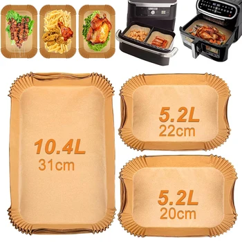 Large Rectangle Air Fryer Disposable Paper Liners 1