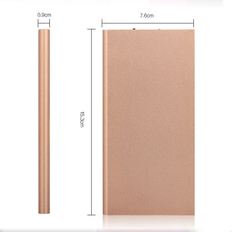 10000mAh Portable Silm Power Bank External Battery Phone Charger Polymer Powerbank for Xiaomi iPhone Samsung Huawei Poverbank 3