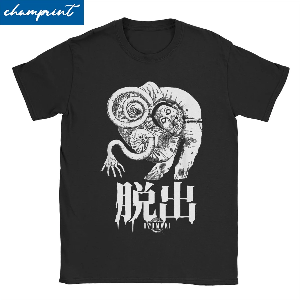 

Escape Uzumaki The Scar T-Shirt Men Women Junjis Itos Manga Horror Humor 100% Cotton Tee Shirt Short Sleeve T Shirt Party Tops