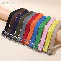 Bracelet de montre en Nylon tissé, 14mm 16mm 18mm 20mm 22mm, pour bracelet Perlon, hommes et femmes, accessoires de sport militaire 2