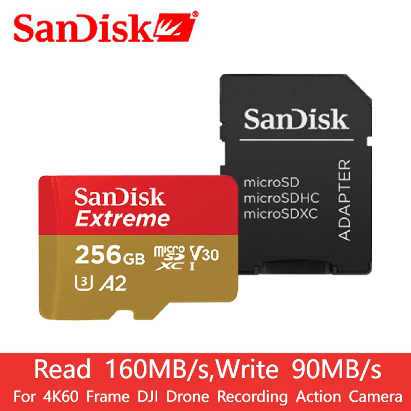 SanDisk 100% original SanDisk Extreme memory card 32GB 64GB 128GB 256GB SDHC Class 10 U3 micro SD TF Card 10 year warranty 