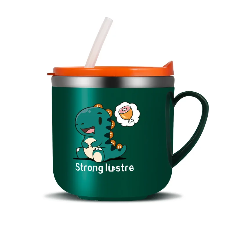 250ML Baby Feeding Cup Stainless steel Straw Cup Baby Learning Feeding Sippy Anti-Hot Leakproof Toddler Water Bottle water bottle drinking cup water cup feeding cup