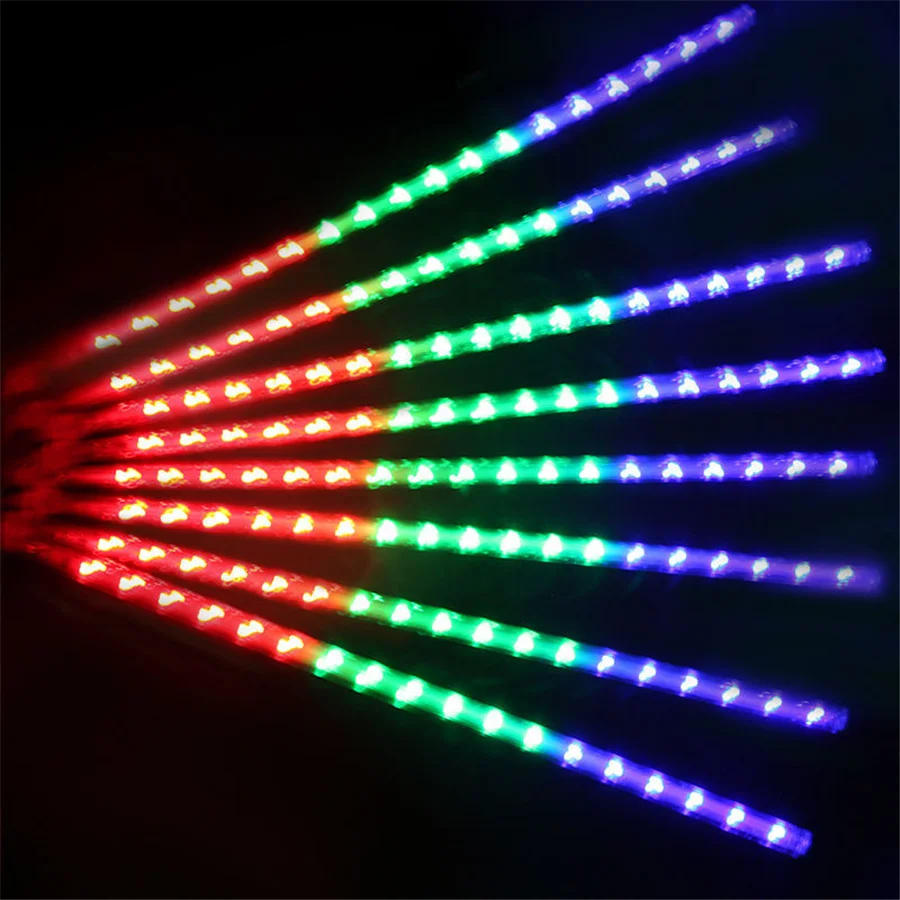 thumbnail image 1 of PAMNNY - Guirnalda de luces LED para lluvia de meteoritos, 50 cm, 8 tubos, para exteriores, decoración de jardín, guirnalda de luces de hadas para Navidad y bodas, 1 of 5