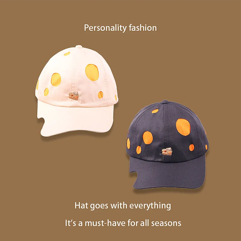 

Cheese Cake Embroidered Spring Adjustable Baseball Cap Female Korean Version Niche Gap Hat Visor Hat Students Tide Baseball Caps