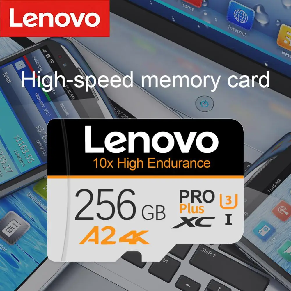 Lenovo Micro Memory Sd Card 512Gb 256Gb Micro Tf/Sd Card 1Tb Memory Card 2Tb Adattatore Ad Alta Velocità Drone/Fotocamera/Dash Cam/Tablet