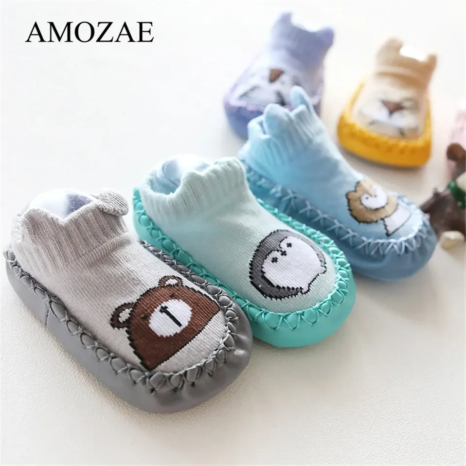 Unisex Newborn Animal Pattern Infant Funny Foot Socks Anti-Slip Baby Boy Girl Socks With Rubber Soft Soles Baby Girl Cute
