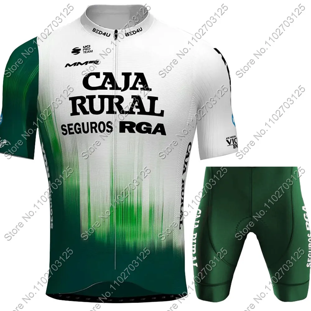 Caja Rural Team Cycling Jersey Set Mens Summer Espana Clothing Road Bike Shirts Suit Bicycle Bib Shorts MTB Wear Maillot
