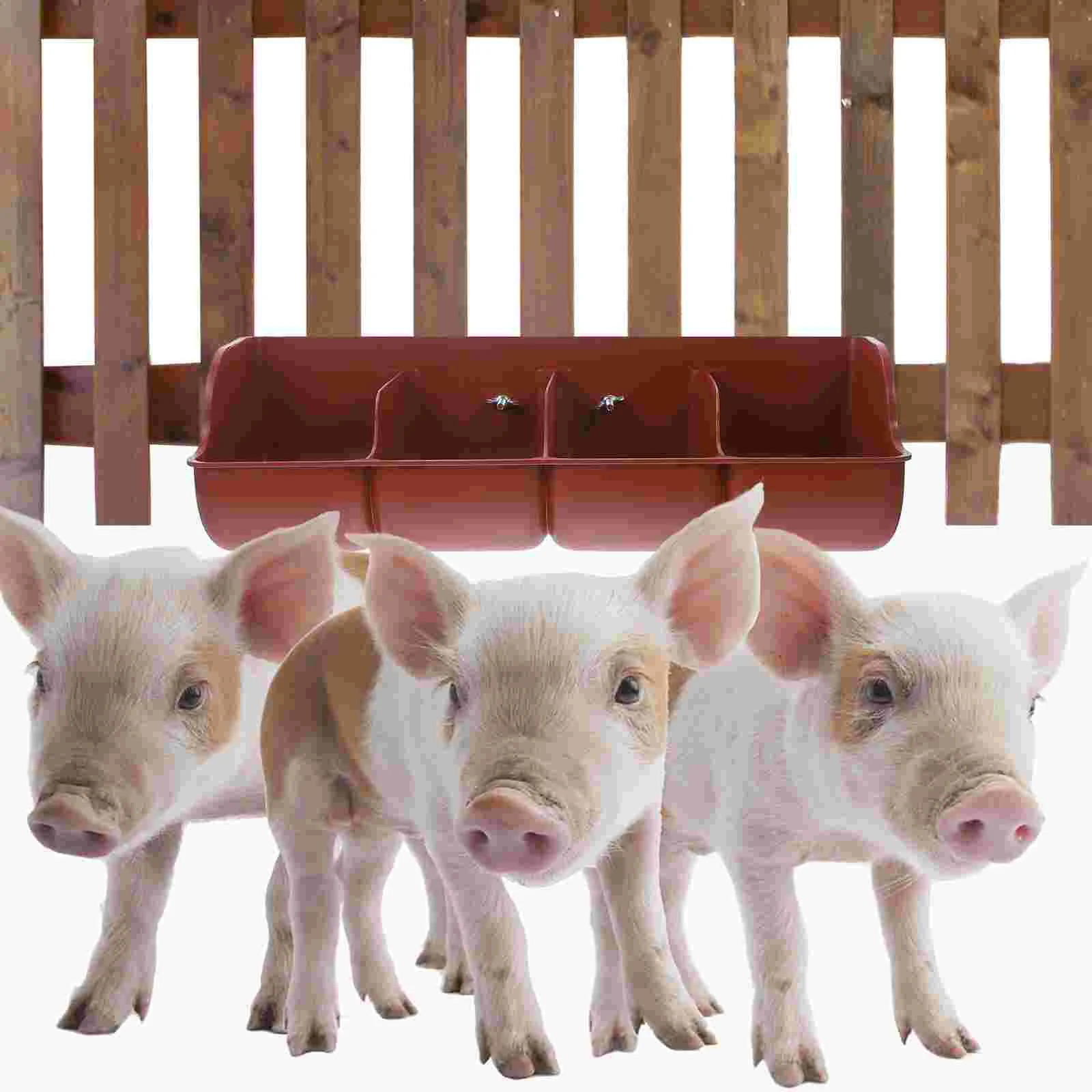 Pig Feed Trough Plastic Feeder Farm Manger Bowl Livestock Feeding Groove