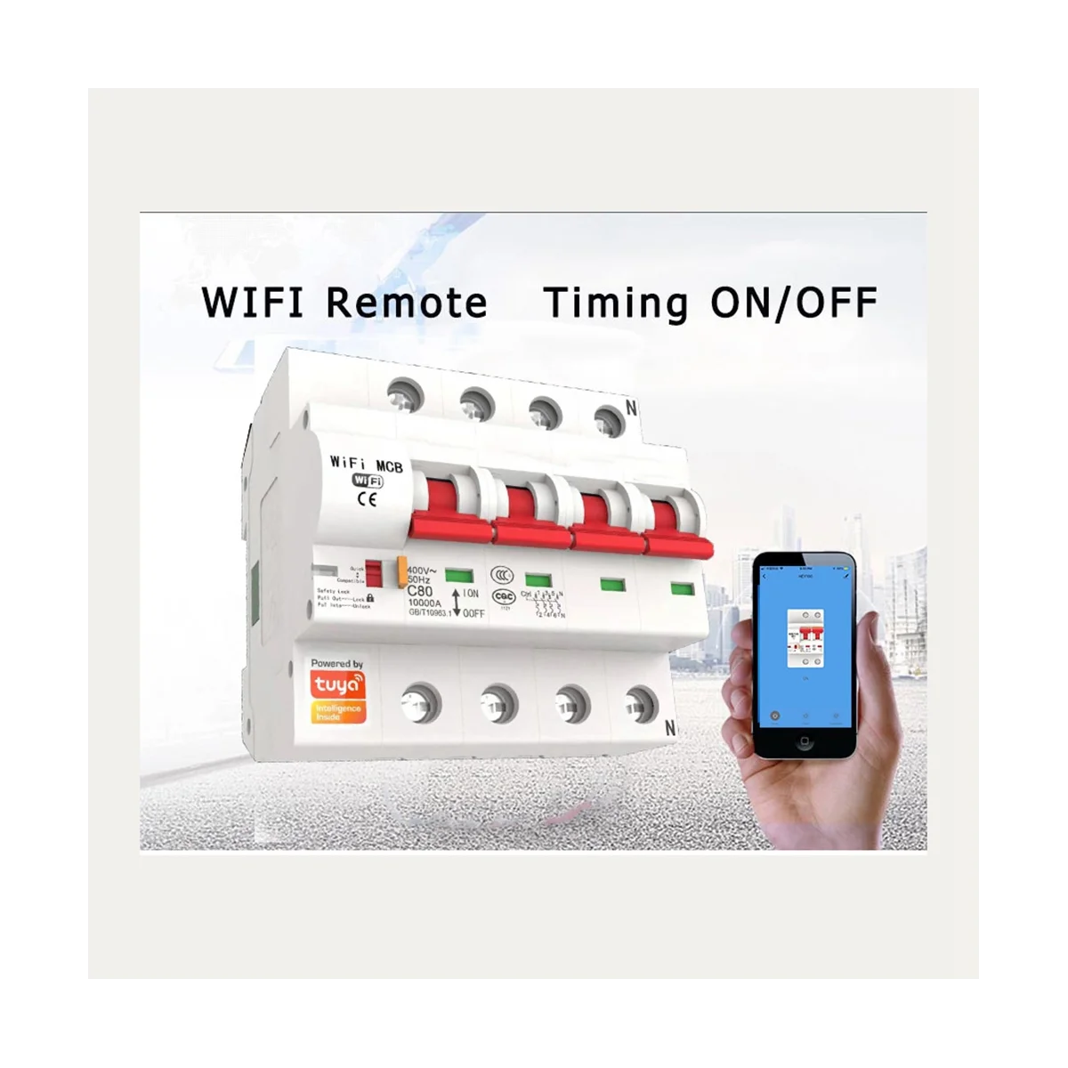 

Tuya Smart Circuit Breaker 80A WiFi Smart Circuit Breaker Automatic Switch Overload Short Circuit Protection(2P)