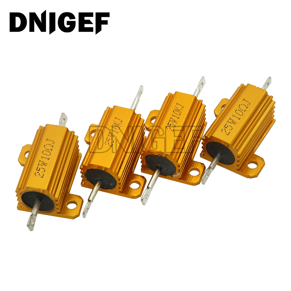 1pcs 25W Aluminum Power Metal Shell Case Wirewound Resistor 0.5-10K ohm