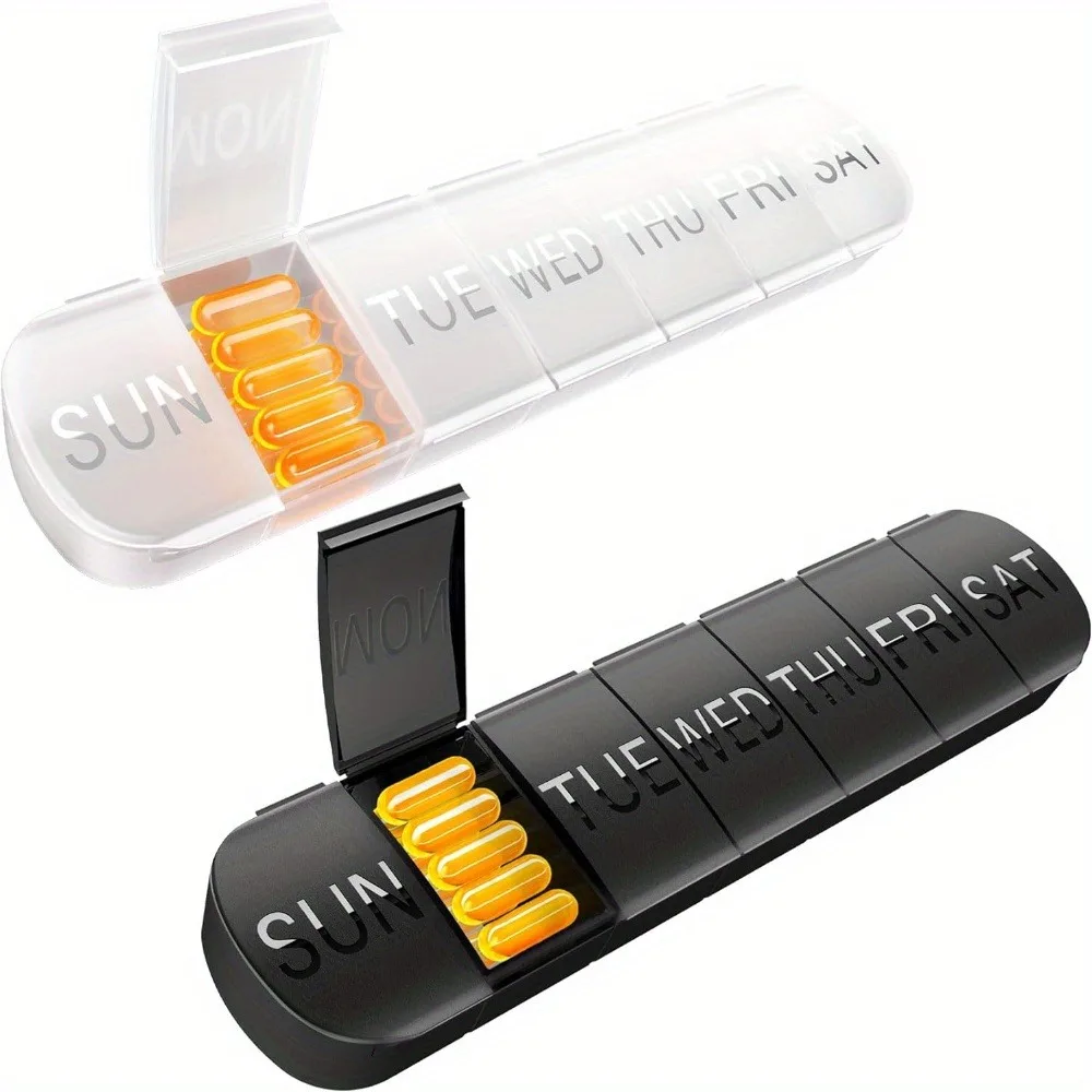 Extra Large 7-Day Travel Pill Organizer with Dual Daily Compartments
