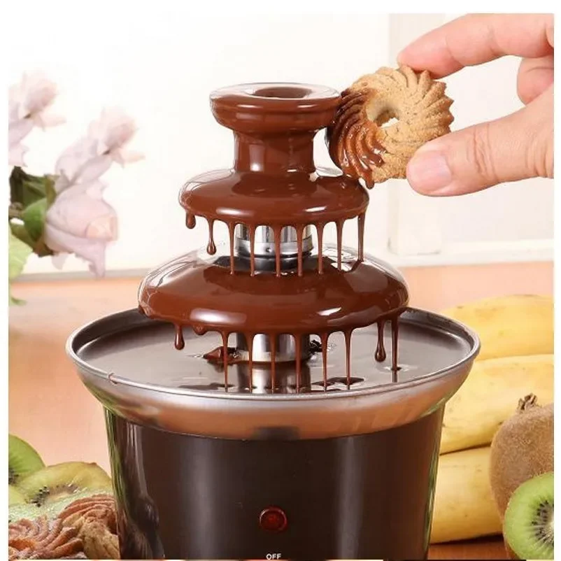 Three-layer chocolate fountain machine spray tower hot pot machine slurryInternet celebrity waterfall