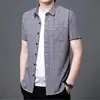 Men's Short Sleeve New in Shirts Casual Loose Slim Fitting Non Ironing Wrinkle Resistant Blouse Summer Fashion Vintage Tops 4