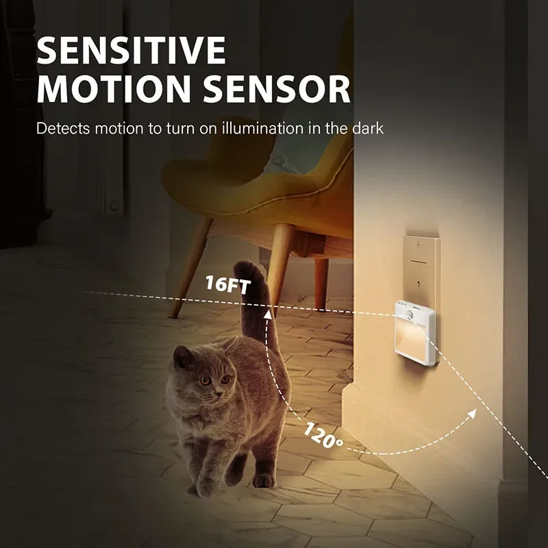 Dimmable LED Motion Sensor Night Lights - Warm White Ambient Lighting