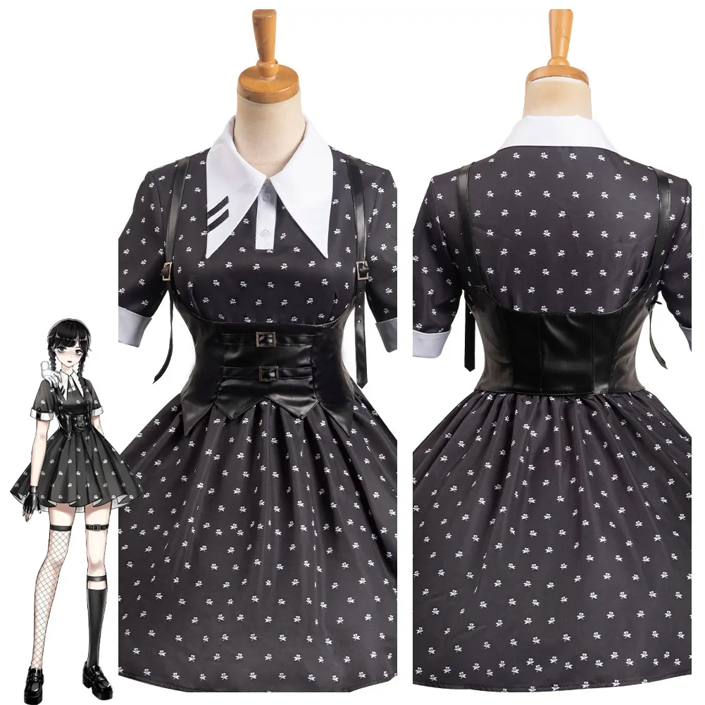 

Wednesday Addams Wednesday Cosplay Costume Women Girls Lolita Dress Outfits Halloween Carnival Party Suit For Female Clothes