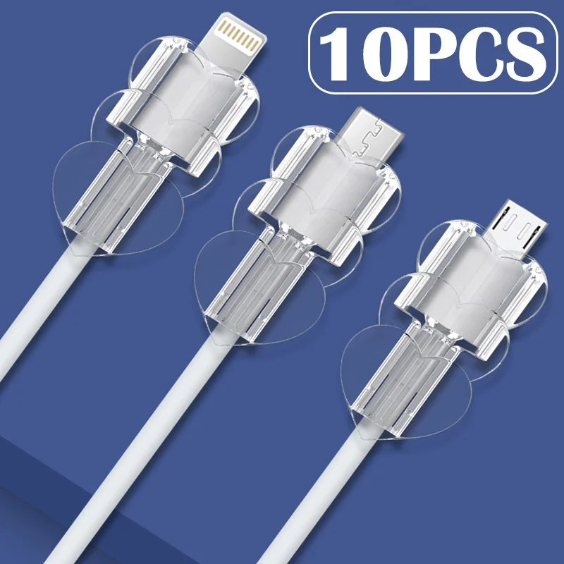 ClearTPUDataCableProtectorforAppleIphoneChargerCordHeart