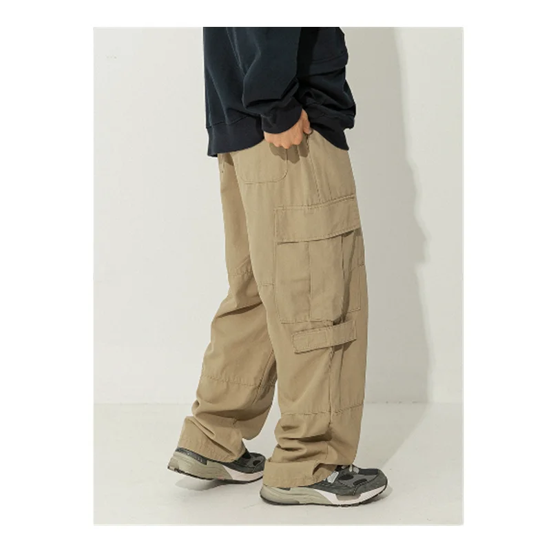 Men's Long Pants Men's Japanese Work Suit Pocket Casual Pants 2023 Autumn/Winter Loose Retro Versatile Cotton Long Pants L0009