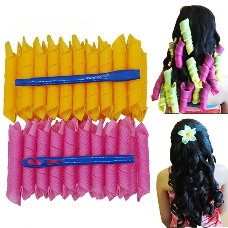 18pcs/set Heatless Non-Damaging Wave Formers Spiral Hair Curler Styling Tool Set Hair Curler DIY Roller Styling Accessories hair styling tool,hair curling tools