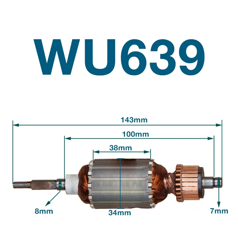 AC220-240V Armature Coil for Worx WU639 Paper Sander Rotor Armature Anchor Stator Coil Replacement Parts