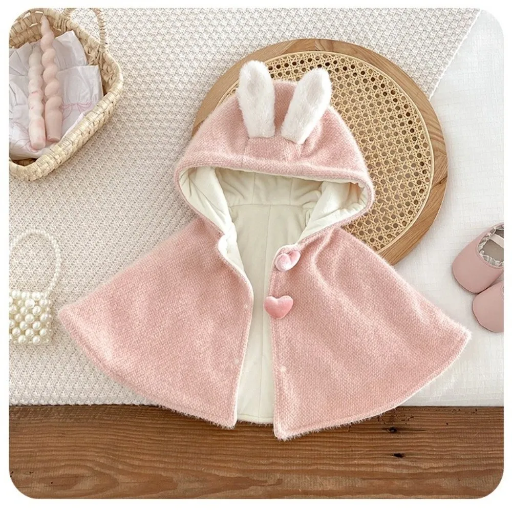 튼튼하고 따뜻한 후드 망토 공주 양털 소녀 겨울 케이프 0-1세  의상