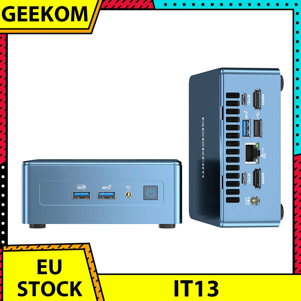 Geekom It13 Mini Pc, Intel Core I7-13620H 10 Core Fino A 4.9Ghz, 32Gb Ram 1Tb Ssd, Wifi 6E Bluetooth 5.2, Supporto Quad-Display