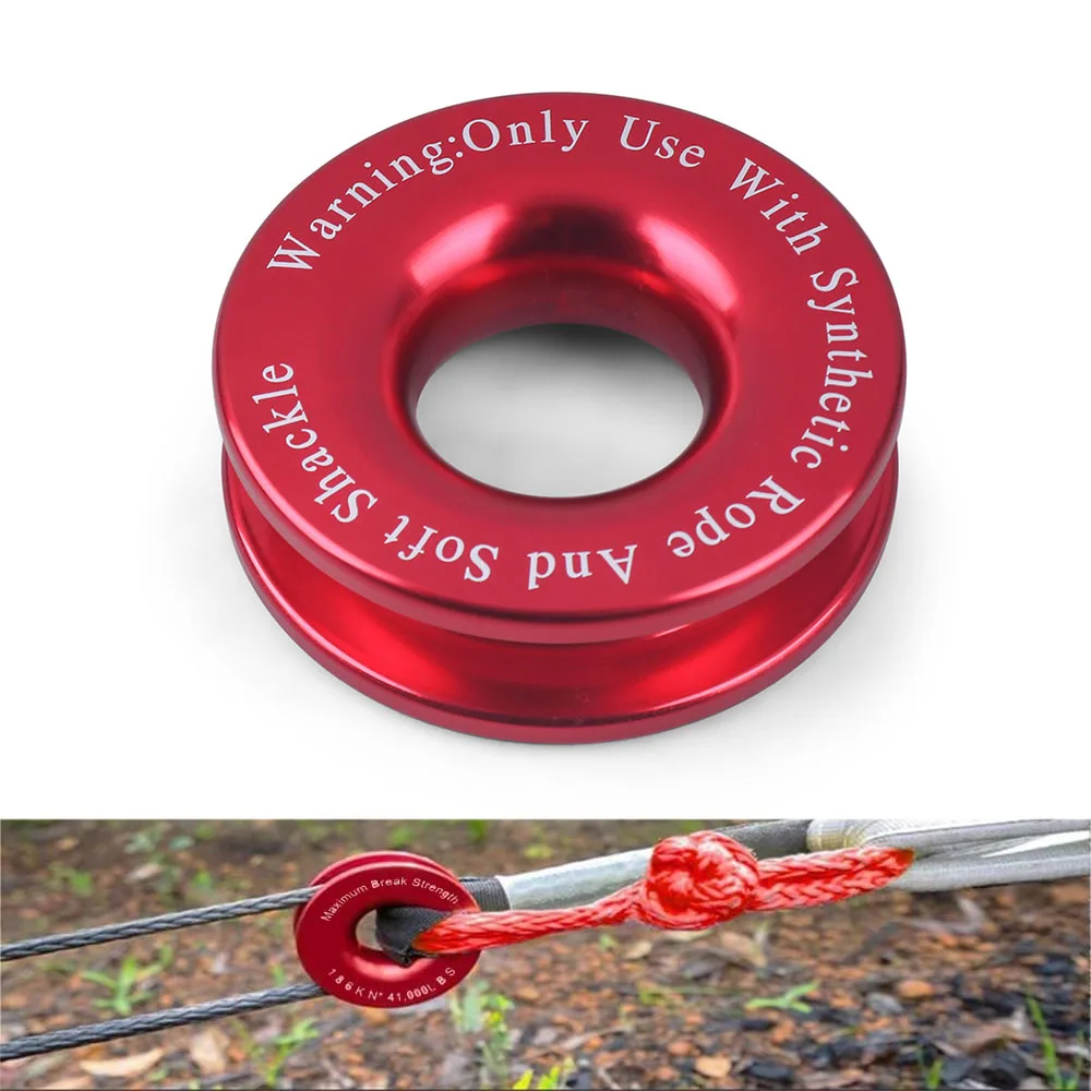 Winch Snatch Recovery Ring Soft Shackle ATV UTV Rcovery 41000 lb Trucks Loop Snatch Block Off Road Winch Pulley Cable Hook soft shackle