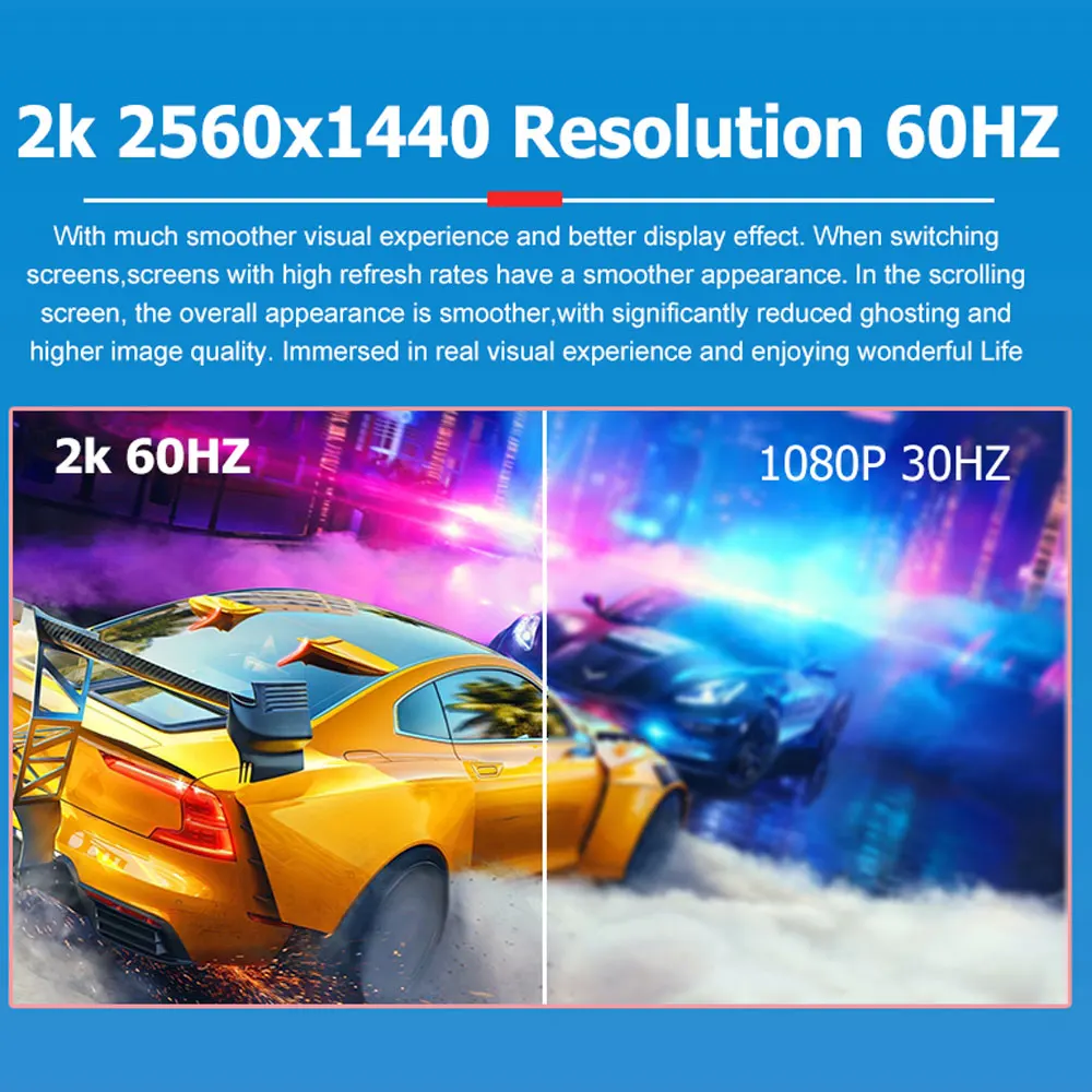 Wisecoco-tela Lcd para Raspberry pi 2k Display Ps4 Game Console tv Box Ajuste de Brilho Paisagem 2560x1440 - Imagem 4