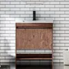30 Inch Bathroom Vanity Cabinet with Sink，Modern Sleek Bathroom Vanities Ceramic Sink with Solid Wood Frame Open Style Shelf 1