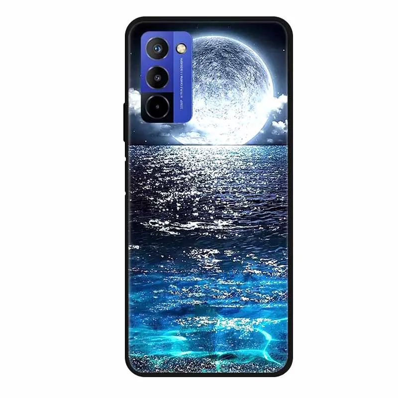 Flower Pattern TPU Soft Silicone Phone Case - Butterfly & Planet Design