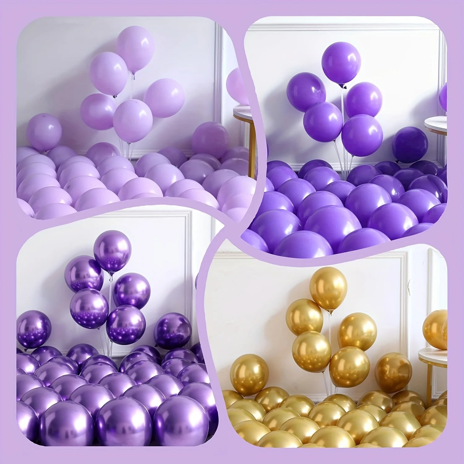 132-teiliges Dunkelviolett-Lichtballon-Girlanden-Set Metallische Lila-Gold-Latexballons für Hochzeit, Brautparty, Babyparty, Geburtstag-Dekoration – Detail 6
