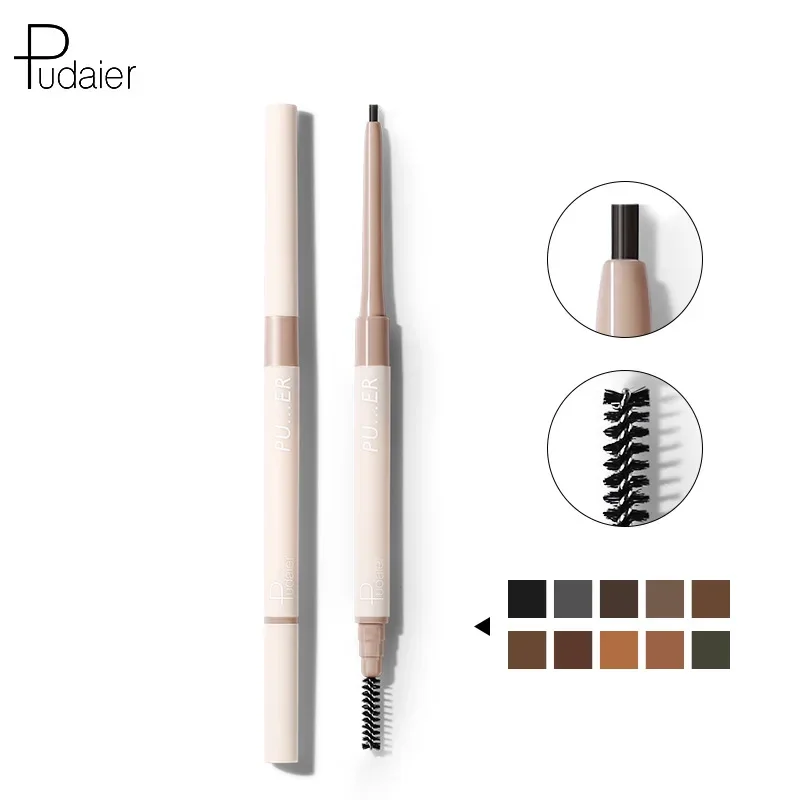 Pudaier Dual Head Extreme Brush Matita Per Sopracciglia Impermeabile Resistente Al Sudore Liscio Preciso Microfine Multicolore Matita Per Sopracciglia