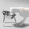 Raised Cat Bowls Tilted Neck Guard Cat Food Bowl 304 Stainless Steel Shatter-resistant Elevated 15° Pet Supplies For Puppy Cat 4