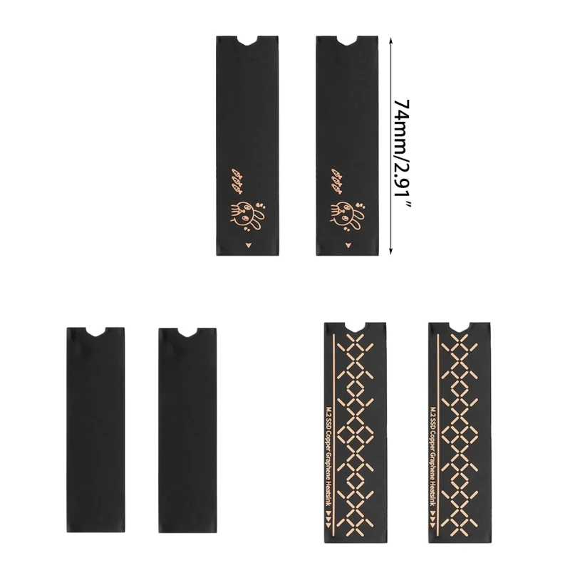 2Pcs M.2 SSD 방열판 구리 방열판 정밀 열 전도성 급속 냉각 NVMe 구리 방열판