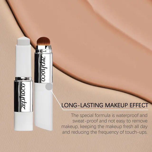 2-in-1 Color-Changing Foundation Stick Liquid Hydrating Matte Concealer Lightweight Moisturizing Brightening Translucent Makeup