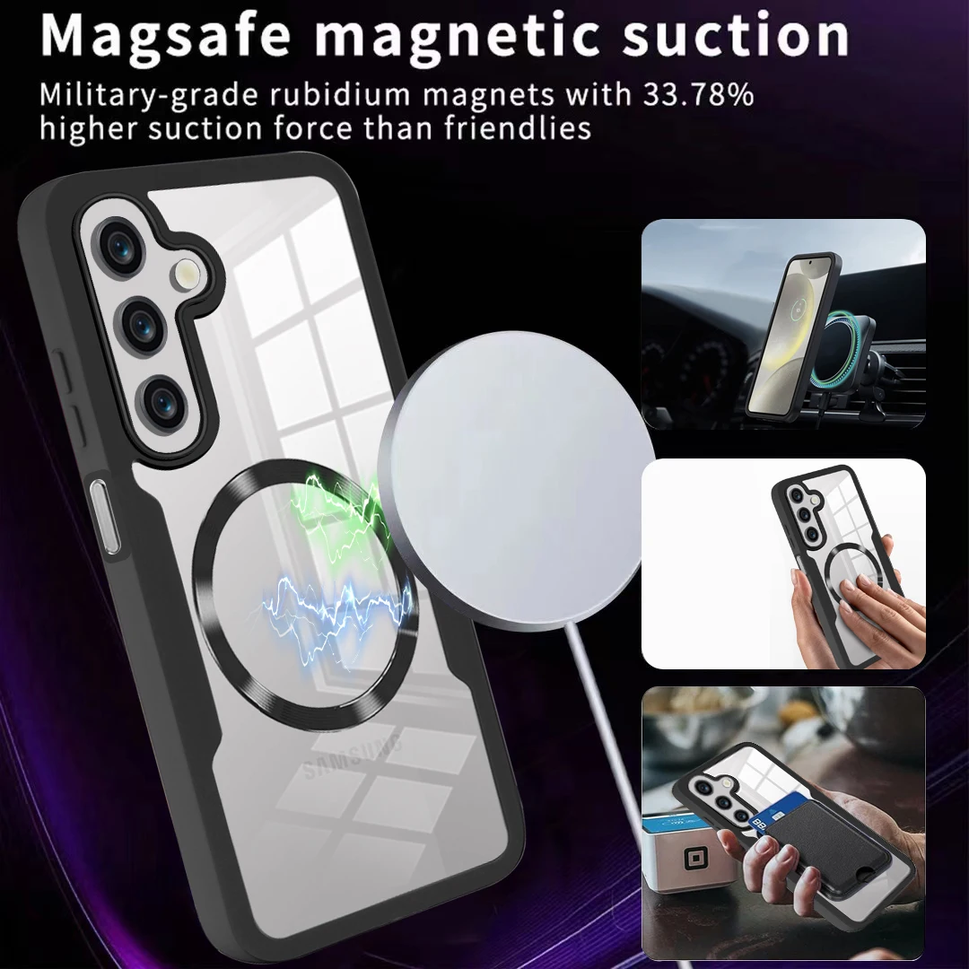 Ultimate 360 Double Layer Magnetic Clear TPU Protection Case - Anti-Fall Design