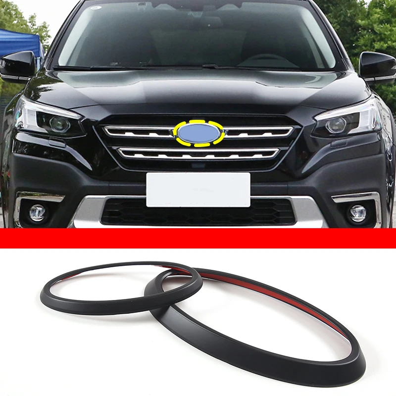 

For Subaru Outback 2021-2022 Car Front and Rear Car Logo Decorative Ring Stickers ABS Logo Protection Accessories 2 Pcs