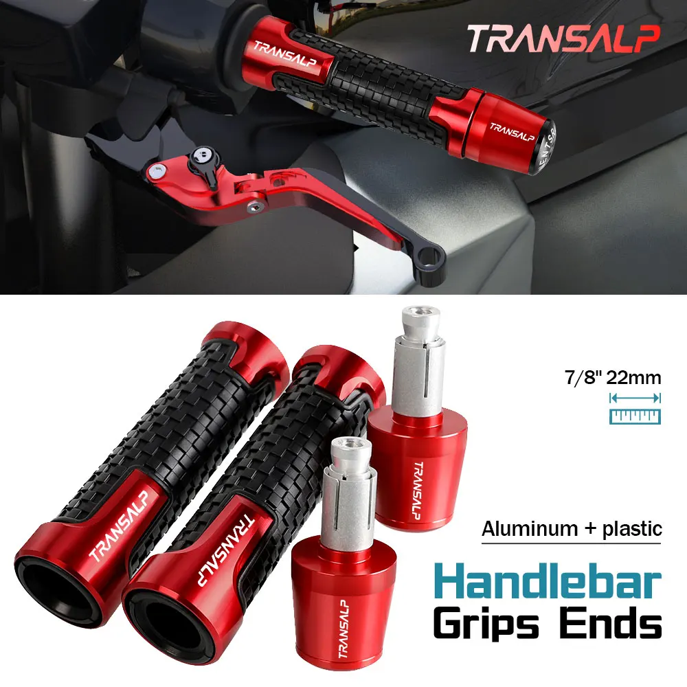 

7/8'' 22mm Motorcycle Handle Grips Handlebar Grip Ends Plug FOR HONDA XLV 600 650 700 TRANSALP XL600V XL650V XL700V