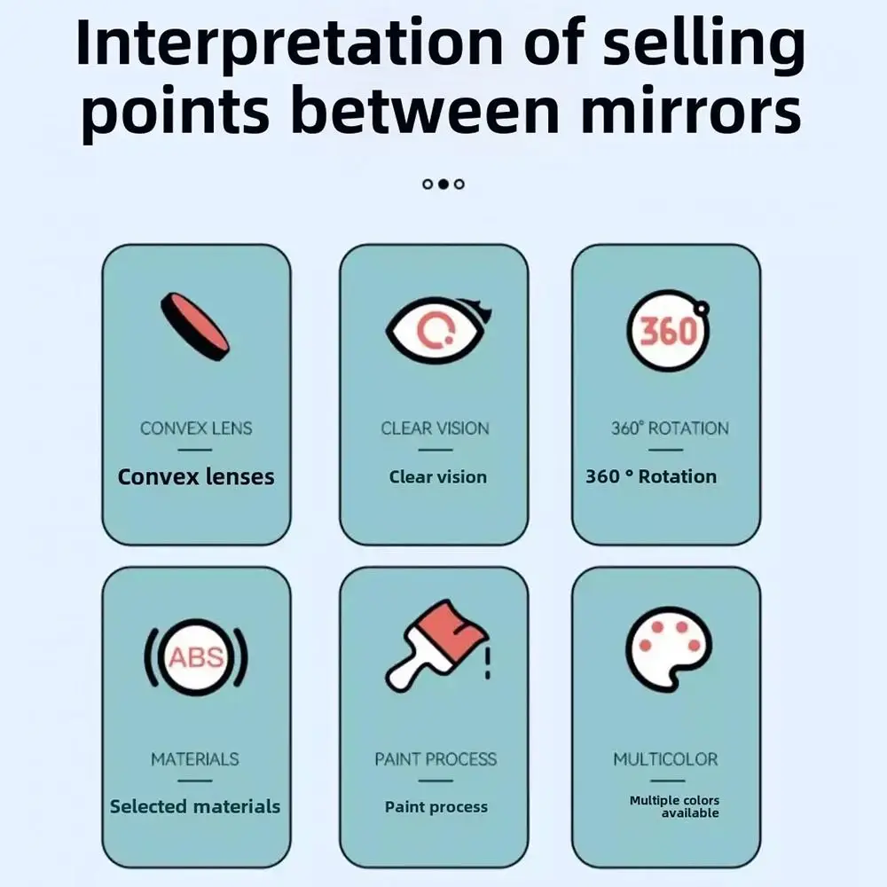 Electric Bicycle Rearview Mirror 8mm Thread 360 Degree Rotating Retrofit Convex Bicycle Reflective Mirro For Yadei Lovemai