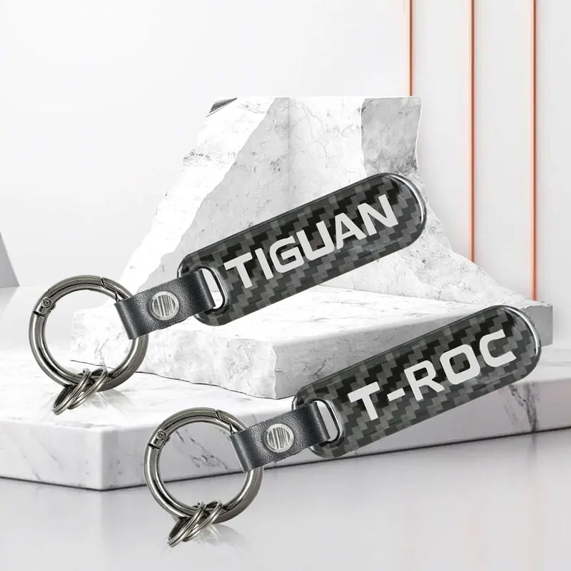 Accessori Per Interni Auto Portachiavi In Fibra Di Carbonio Portachiavi Per Volkswagen Tiguan T-Roc Golf 5 6 7 Mk4 Mk5 Mk6 Decor
