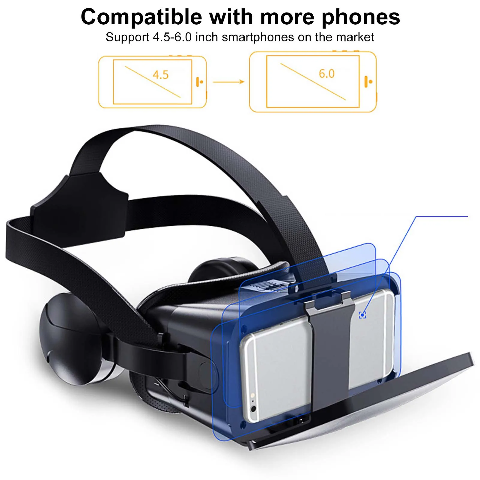 VR Park VR Glasses Headset 3D Glasses Virtual Reality Headset For IOS Android PC With Wireless Handle Eye Protection
