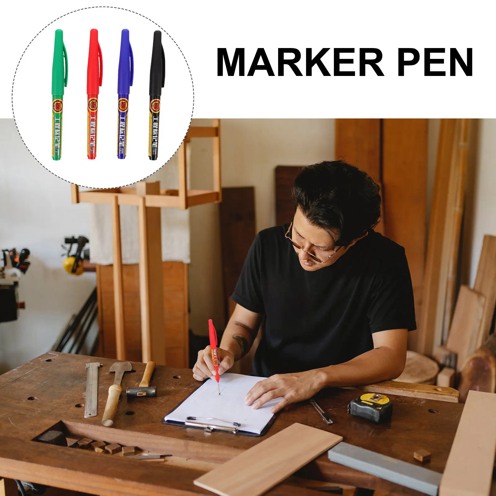 4Pcs 다기능 딥홀 마커 펜 자동차 하드웨어 드릴링 가구 조립을 위한 휴대용 정밀 스크라이버