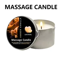 Aromatherapy Massage Candle - Luxurious Scented Oil Infusion with Easy Pour Spout (Amber Vanilla)