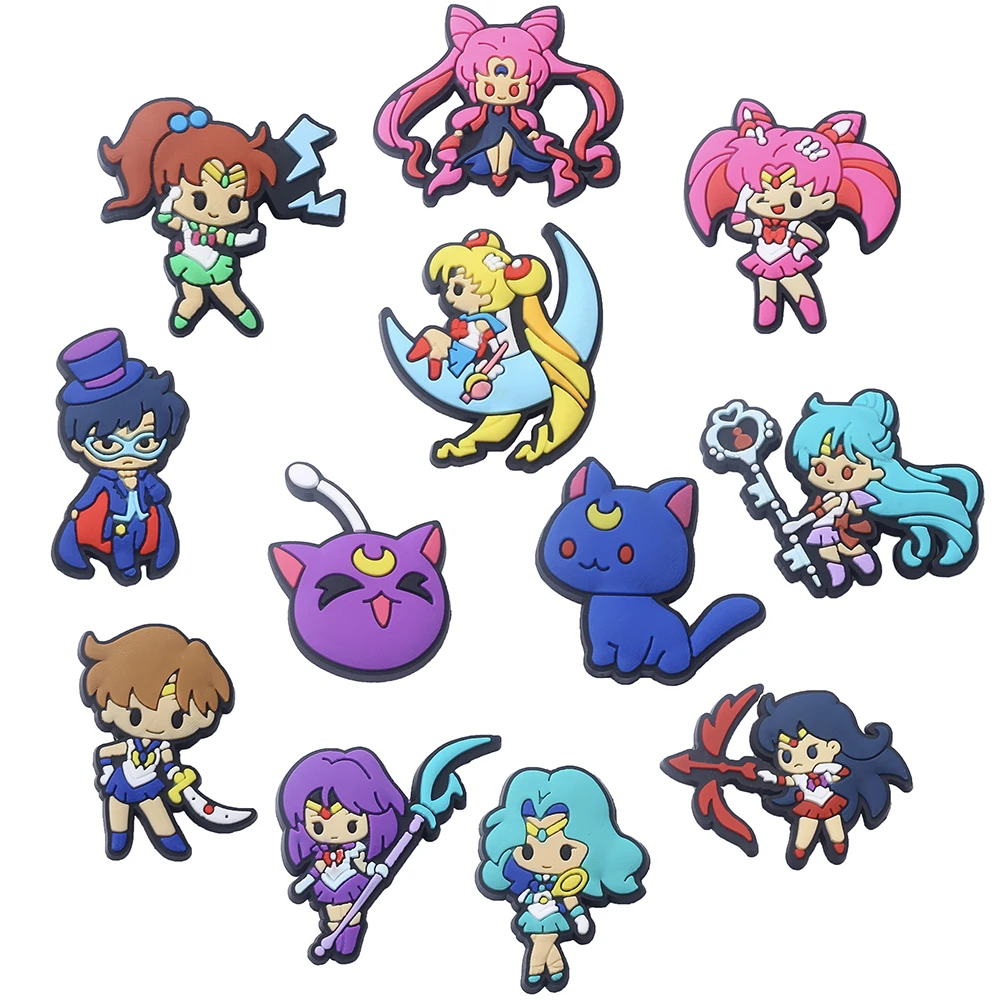 12-100 Stück Trendige Cartoon-Anime-Schuhzubehör aus PVC, DIY-Kreativität Schuhdekorationen, Geschenke – Detail 14