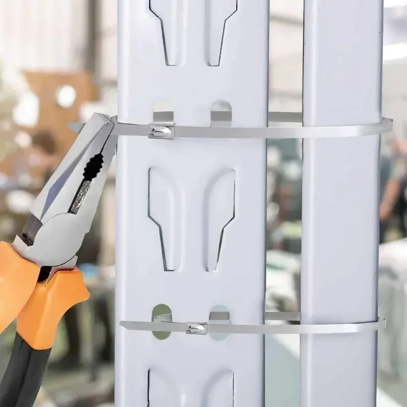 Metal Cable Ties Stainless Steel Self Locking Fastening Rings Heavy Duty Cables Tie Strap Exhaust Wrap Organizer For Home Office - Image 4