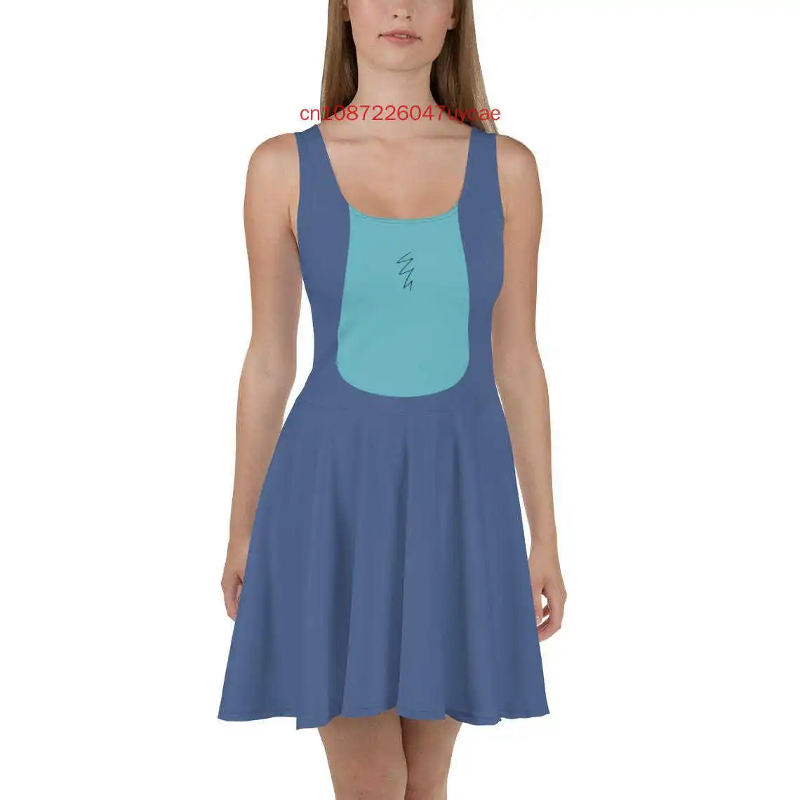 Robe Patineuse Femme Inspiration Stitch - Bleu & Turquoise