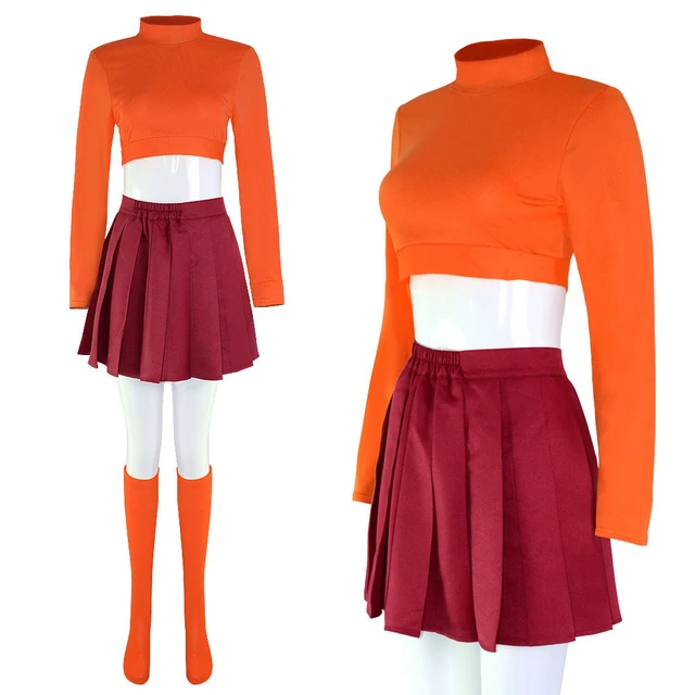 Anime Velma Cosplay Daphne Costume Movie Character Orange Uniform Halloween  Costume For Women Girls - Cosplay Costumes - AliExpress