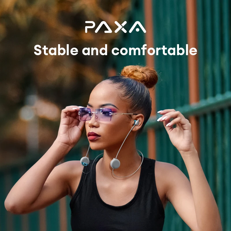 PAXA PA-Y01 터치 컨트롤 헤드폰, 블루투스 무선 이어폰, 베이스 롱 스탠바이 이어버드, 낮은 대기 시간, 마이크 포함,
